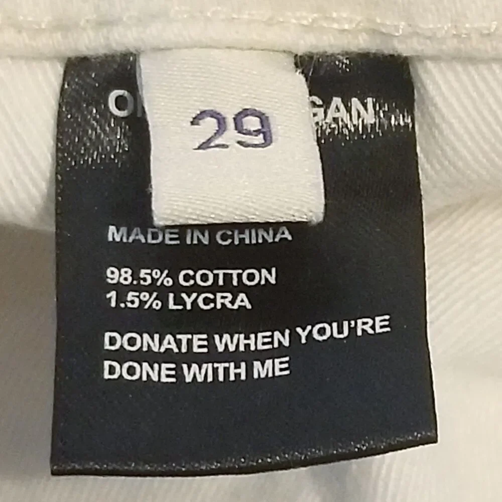 Oliver Logan Mulberry Straight Jeans Women's Size 29 Ivory Button Fly (29x26.5)
